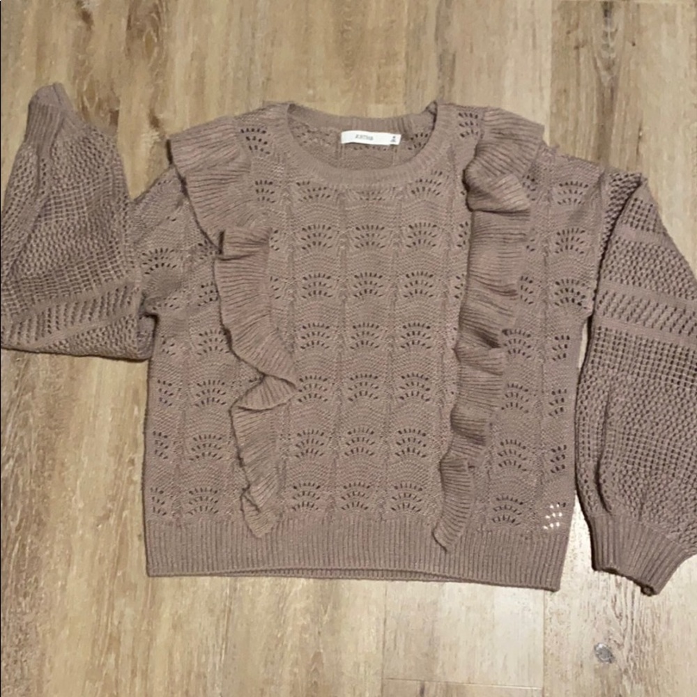 Ruffle front JustFab sweater